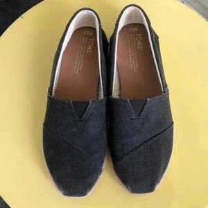 Toms dark gray denim espadrilles.  Size 8.5 W